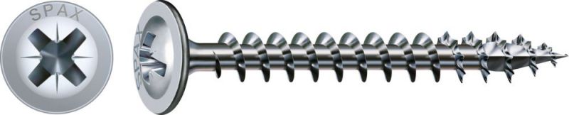 SPAX Universalschraube, 4 x 13 mm, 3000 Stück, Vollgewinde, Rückwandkopf, Kreuzschlitz Z2, 4CUT, WIROX - 0281010400132