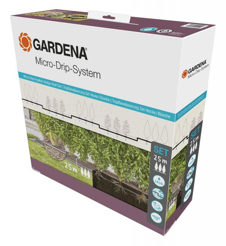 GARDENA 13500-20 Micro-Drip-System Set Sträucher/Hecken 25 m