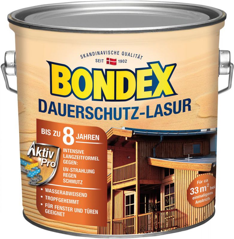 Bondex Dauerschutz-Lasur Weiß 2,50 l - 329930