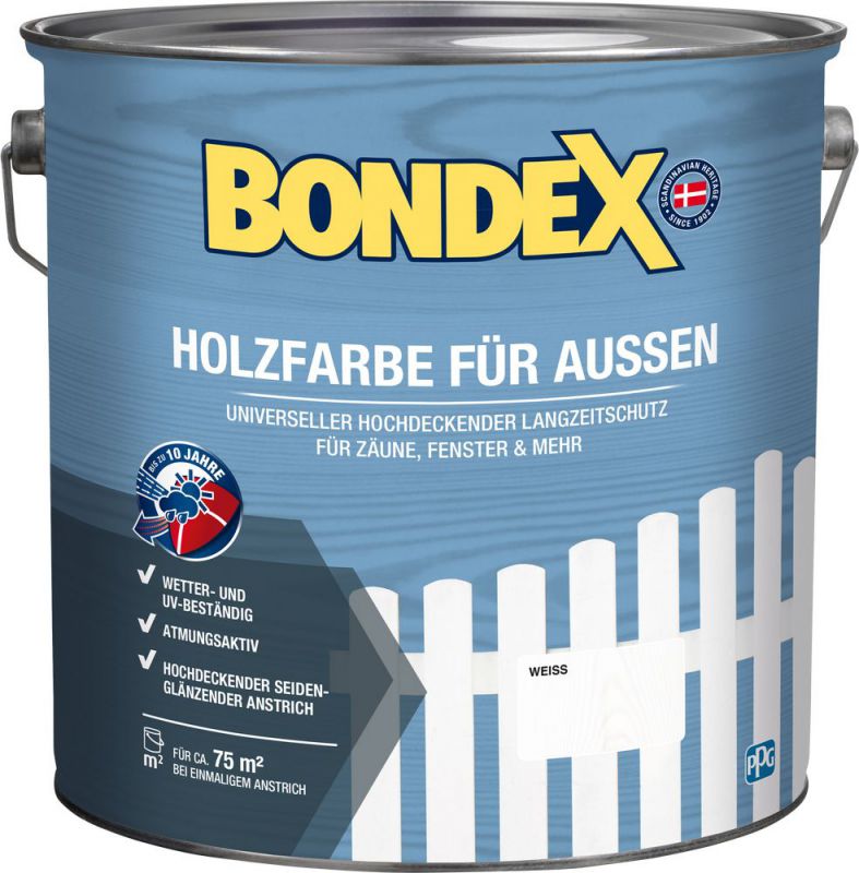 BONDEX HOLZFARBE FÜR AUSSEN Weiß 7,5 l - 446764